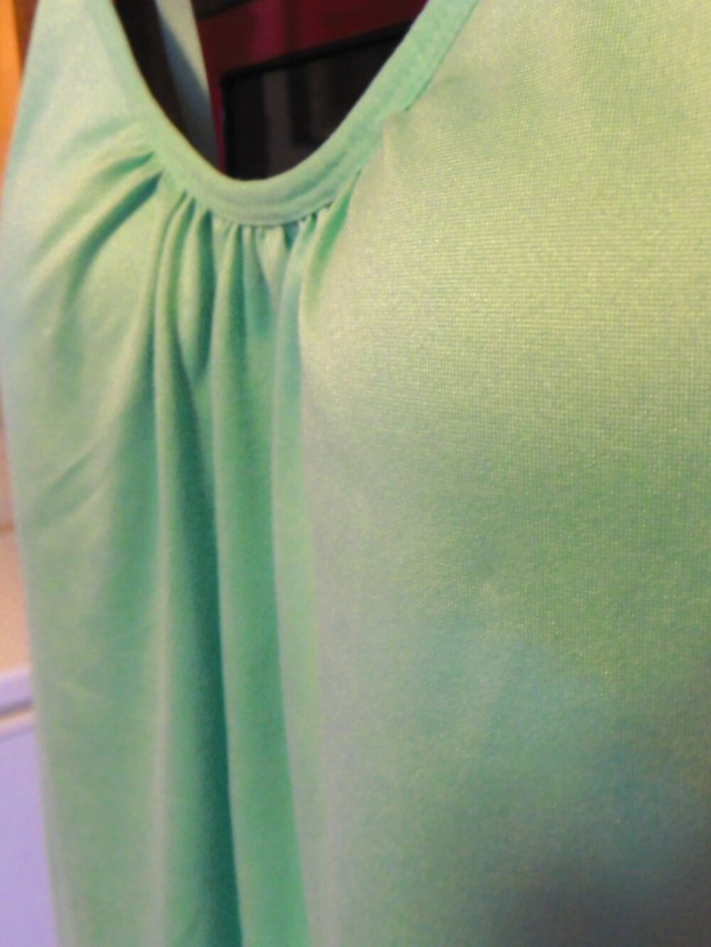 NEW - BEAUTIFUL GREEN MINT TOP with BUILT - IN BRA
